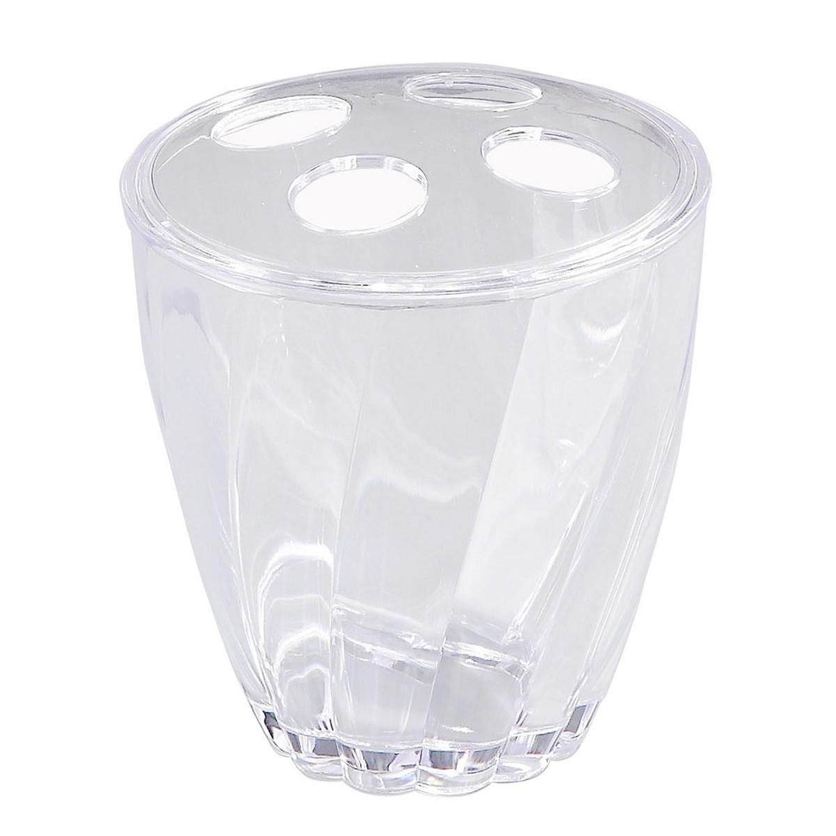Porte-brosse de toilette Dora en plastique transparent. diamètre 8.5 cm. hauteur 9.5 cm
