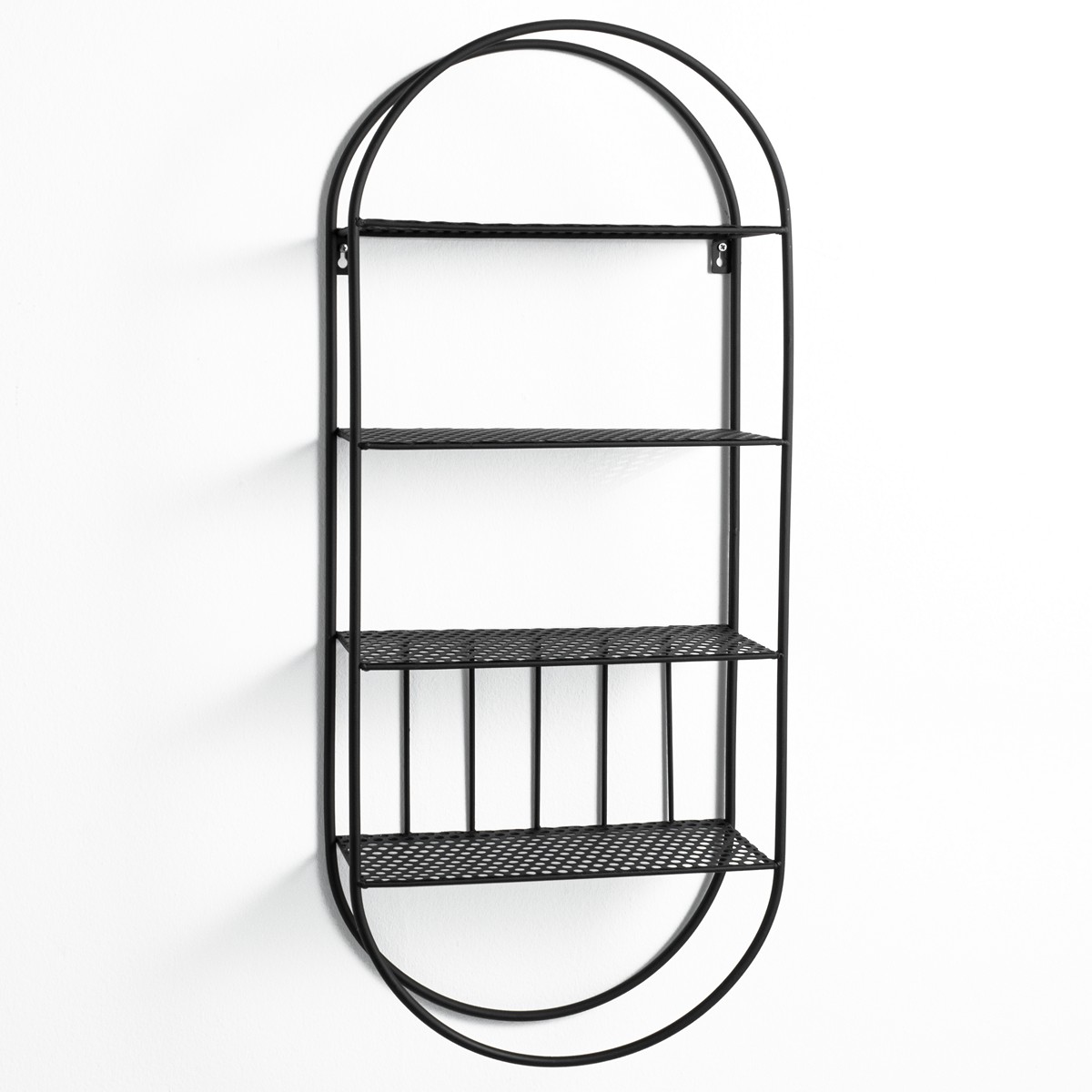 Étagère murale Joshua Joona en métal noir mat 33 x 13 x H. 78 cm