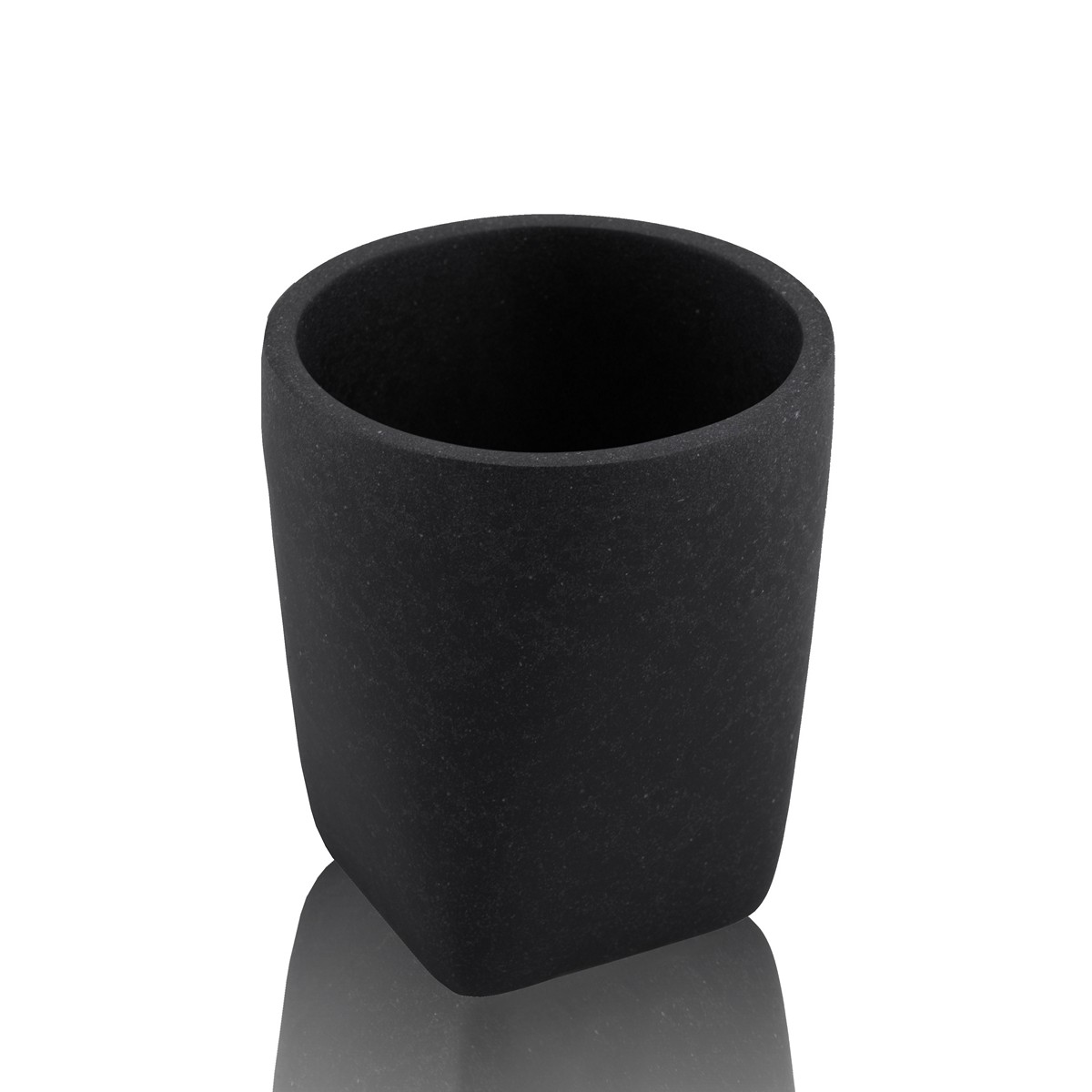 Porte-brosse de toilette Sandy en verre anthracite mat. résine polyuréthane. 7.7 x 7.7 x 8.6 cm