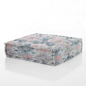 Pouf carré pastel en tissu imperméable d'extérieur