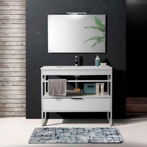 Tapis de bain/de chevet bleu élégant 05. 60 x 110 cm