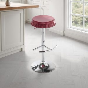 Tabouret de bar réglable Tappo rouge en ABS rouge et métal chromé. 40 x 45 x H. 60-80 cm