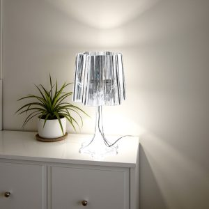 Lampe de table Onda en acrylique transparent D.24 H.43 cm