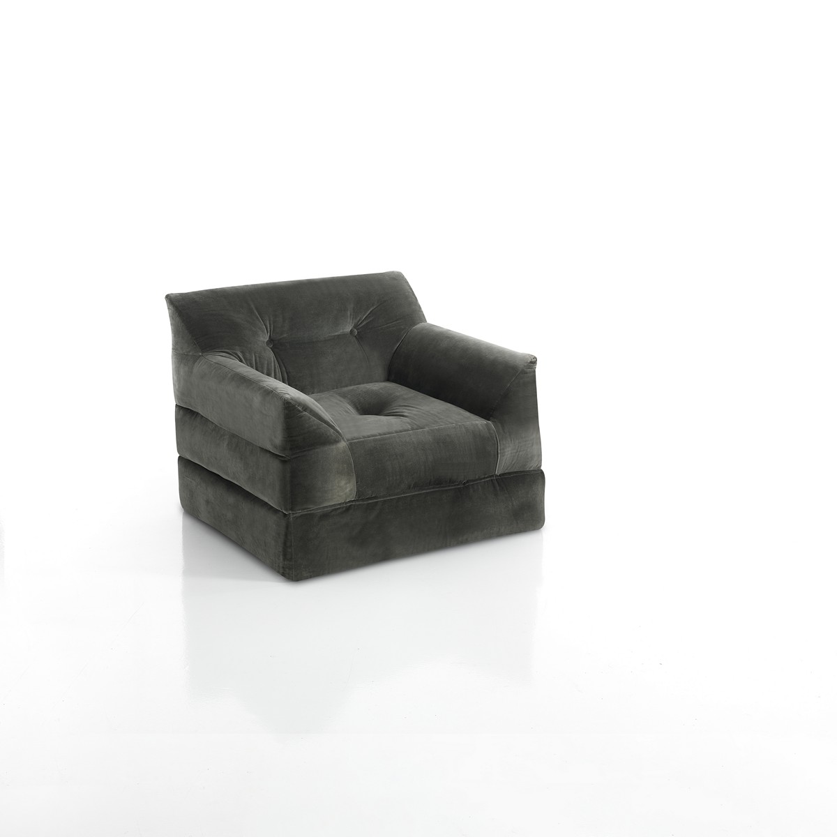 Chaise longue chic. fauteuil gris revêtu de coton 100% gris. 90x90xH.75
