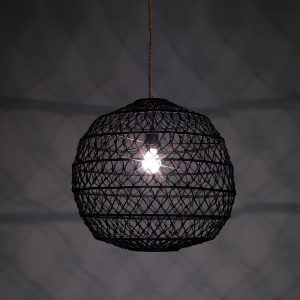 Lustre en nylon noir résille D.50 x H.50 cm